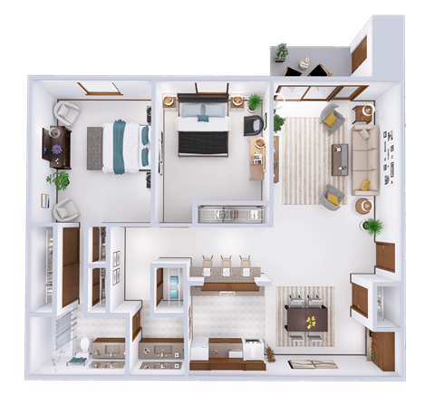 a floor plan of a house with a bedroom and a living room